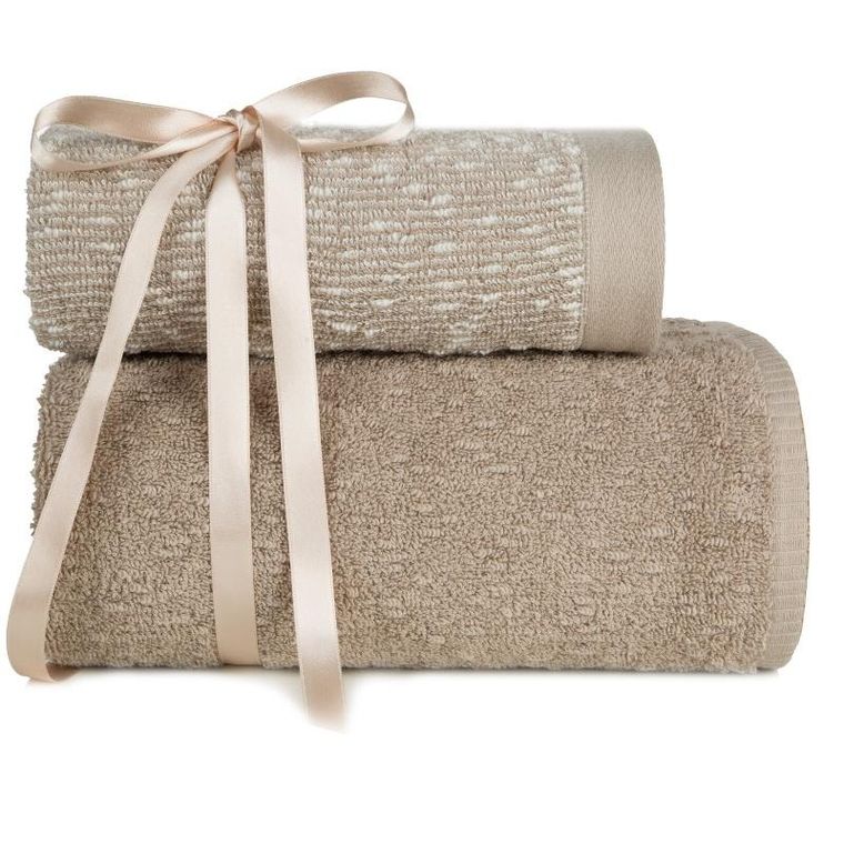 Eurofirany, komplet ręczników, 37-25-10 cm, jasnobrązowy