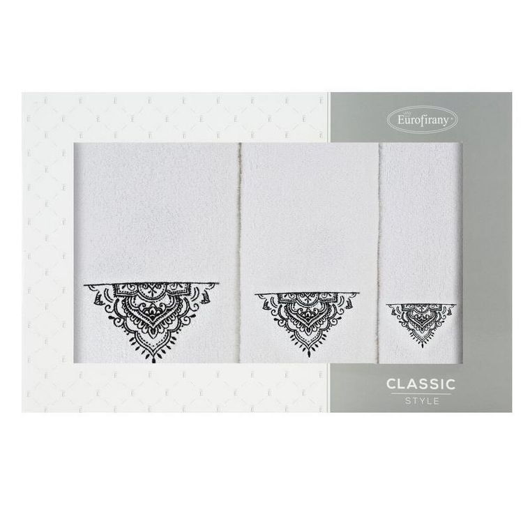 Eurofirany, komplet ręczników, biały, 3 szt.