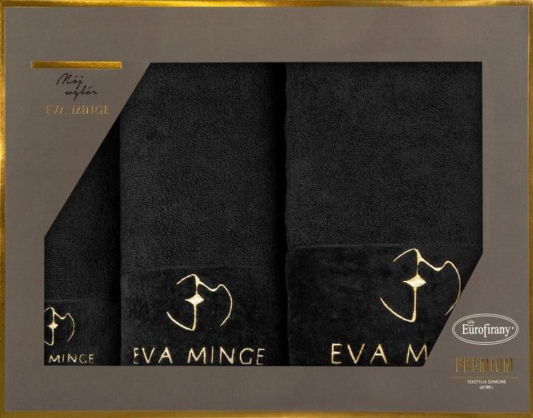 Eurofirany, komplet ręczników Gaja, czarny