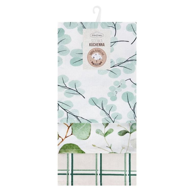 Eurofirany, komplet ręczników kuchennych, Clover, 50-75 cm, naturalny