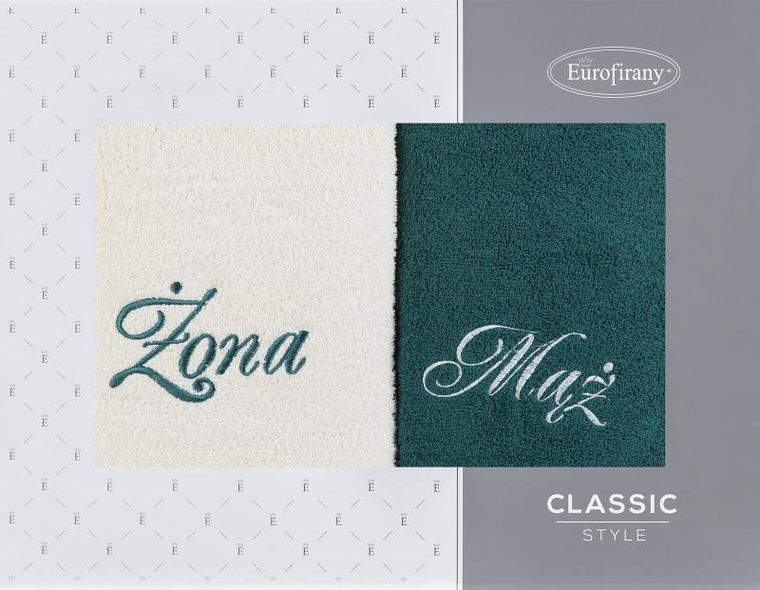 Eurofirany, komplet ręczników, mąż żona, 70-140 cm, kremowy