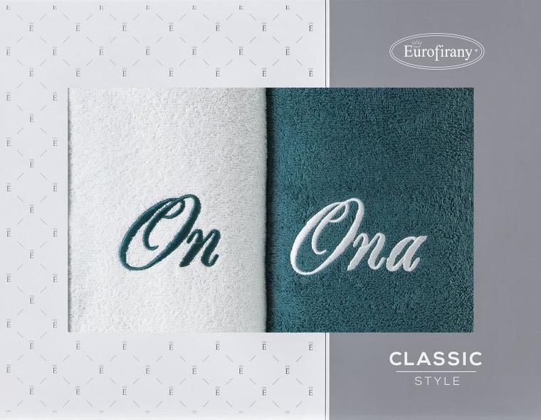 Eurofirany, komplet ręczników, on, ona, 2, szt, 50-90 cm, kremowy