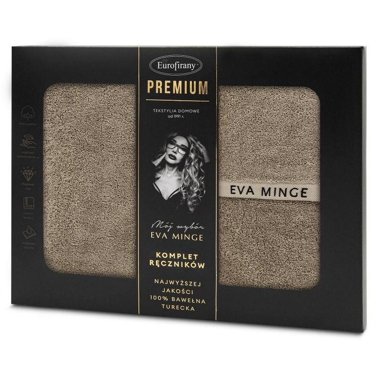 Eurofirany, komplet ręczników, Venus, 46-36-7 cm, beżowy