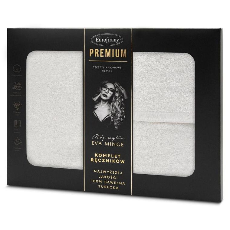 Eurofirany, komplet ręczników Venus, 46-36-7 cm, biały