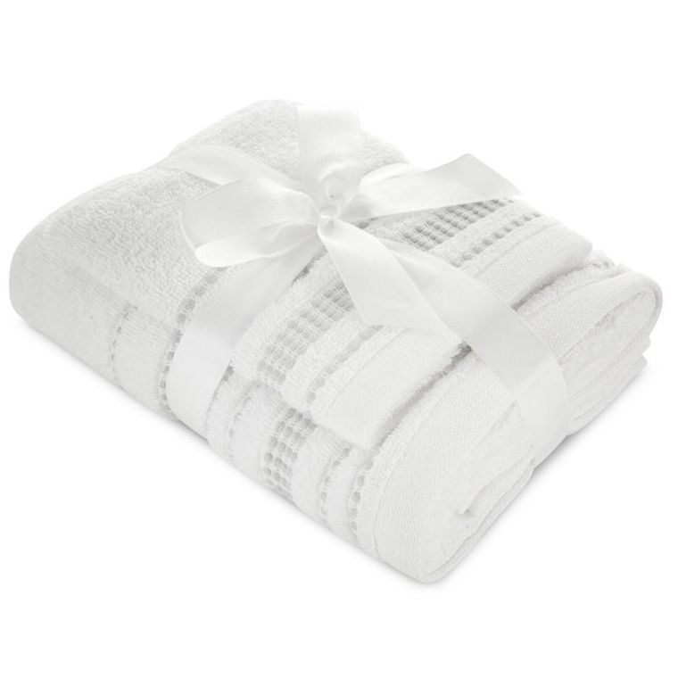 Eurofirany, komplet ręczników,2 sztt, 30-50 cm, 50-90 cm, biały