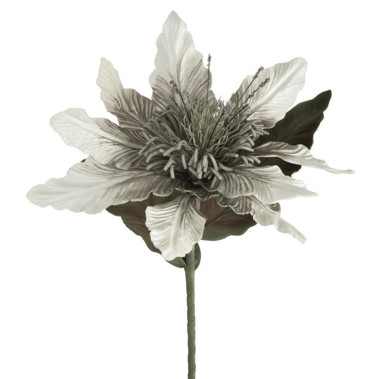 Eurofirany, kwiat Flore, 64 cm, srebrny