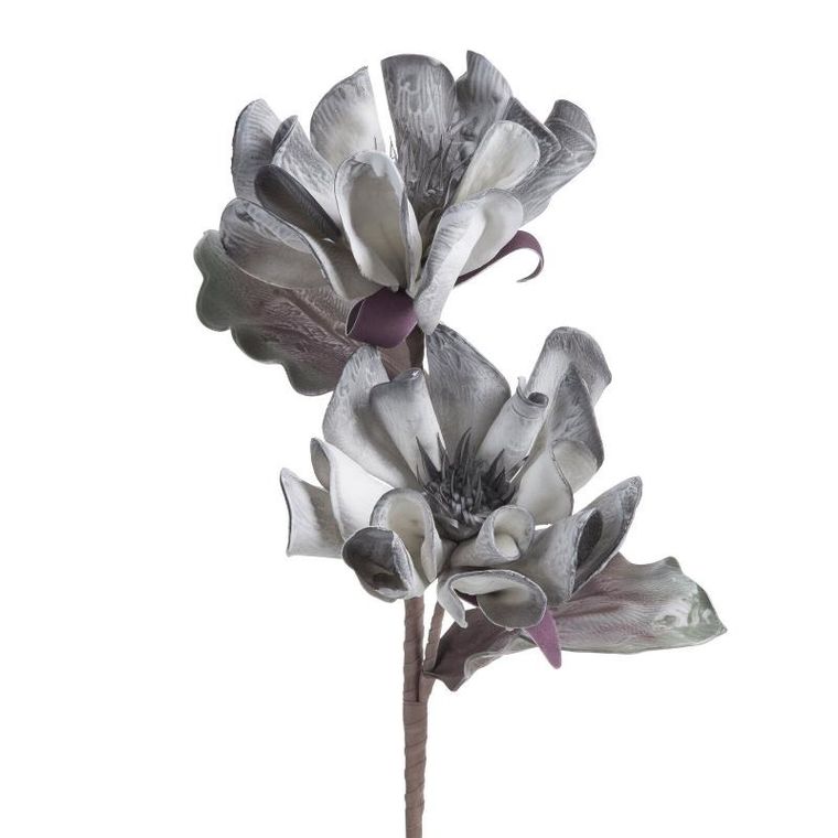 Eurofirany, kwiat Flore, 72 cm, srebrny