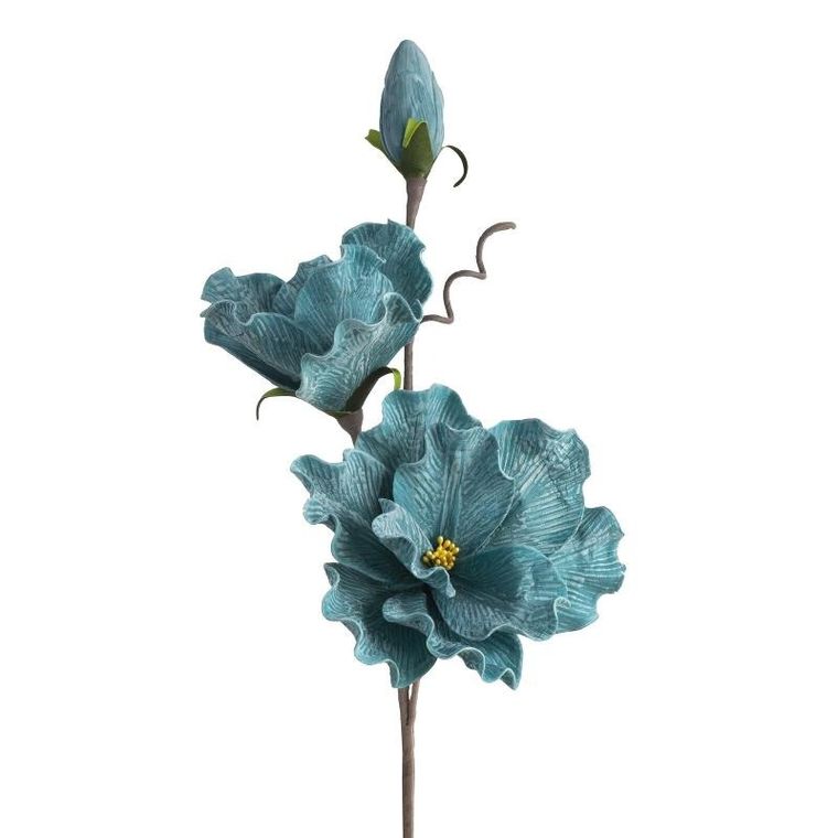 Eurofirany, kwiat Flore, 76 cm, turkusowy