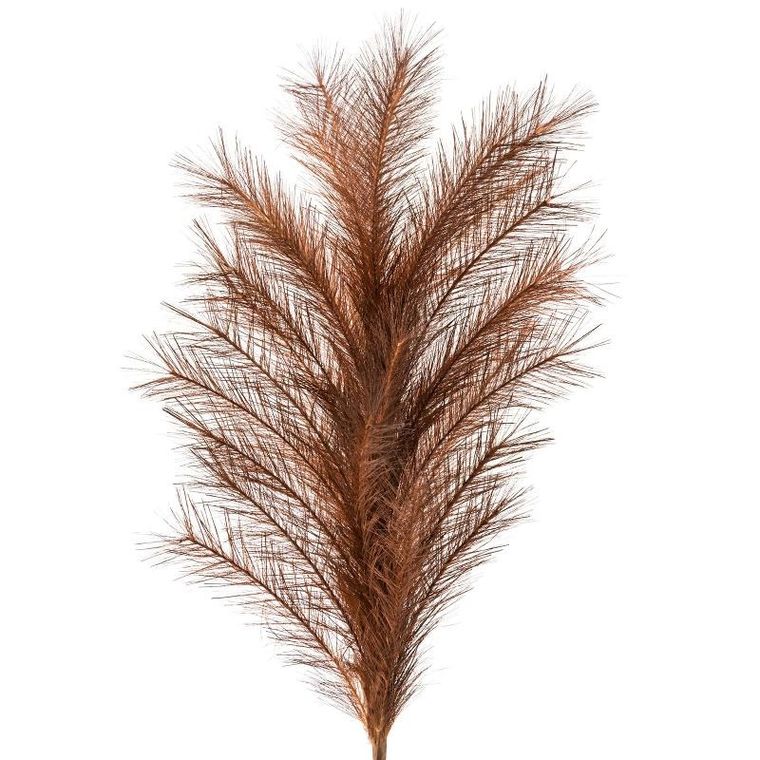 Eurofirany, kwiat Flore, długość 1cm, część ozdobna - pióropusz 50 cm, ciemnobrązowy