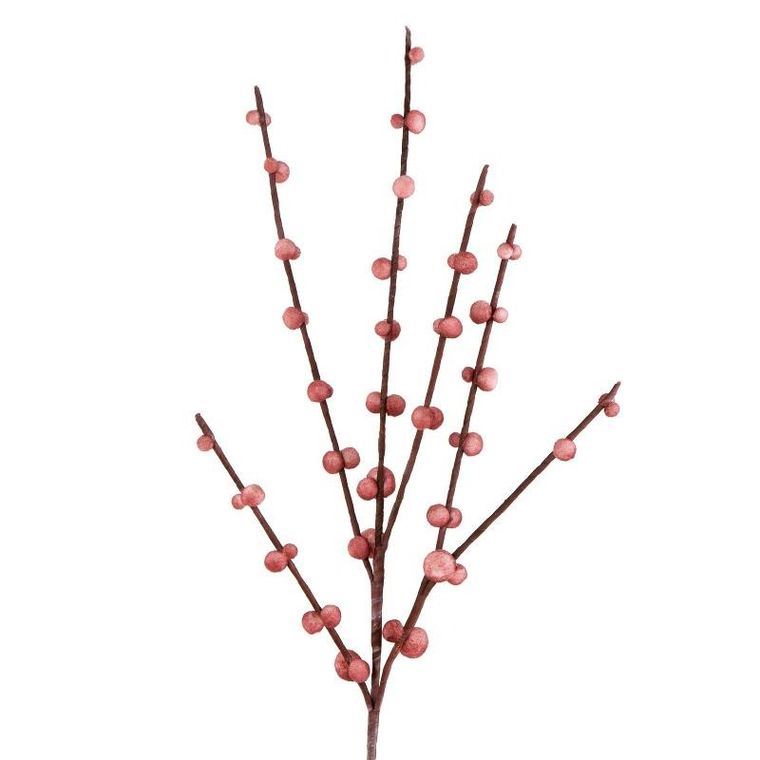 Eurofirany, kwiat Flore, długość 1cm, długość ozdoba 56 cm, różowy