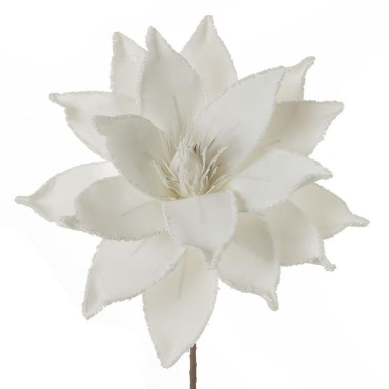 Eurofirany, kwiat Flore, długość 78 cm, średnica kwiatu 38 cm, biały