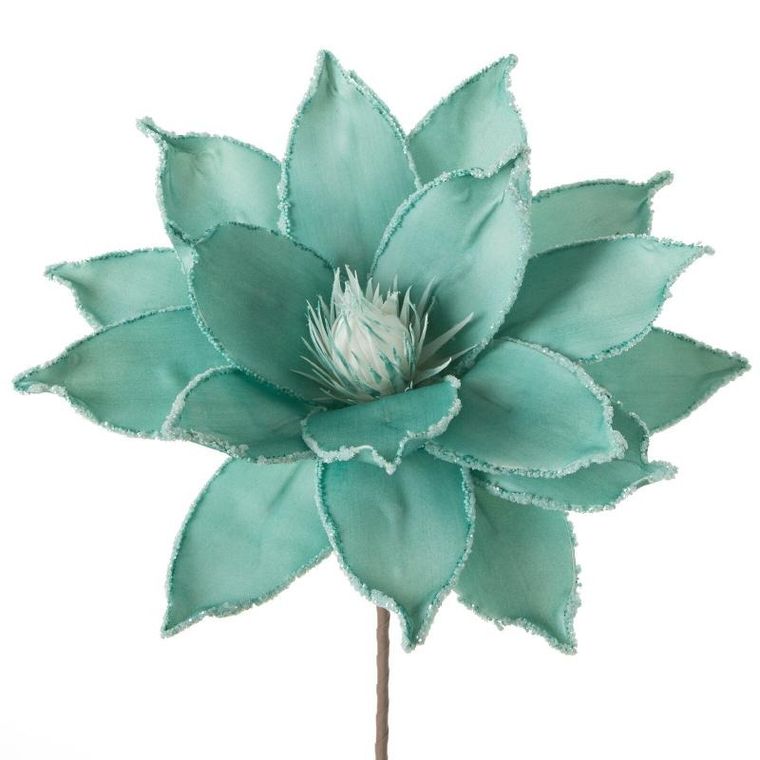 Eurofirany, kwiat Flore, długość 78 cm, średnica kwiatu 38 cm, turkusowy