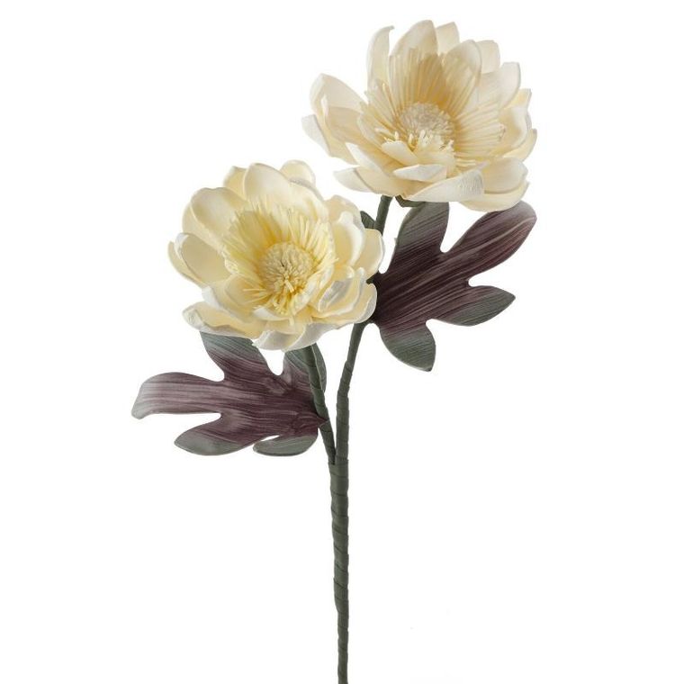 Eurofirany, kwiat flore, kremowy