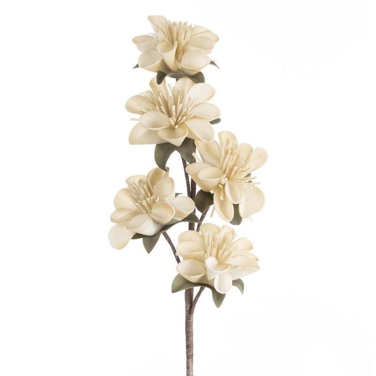 Eurofirany, kwiat flore, kremowy