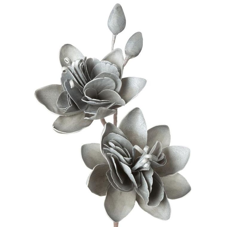 Eurofirany, kwiat Flore, srebrny