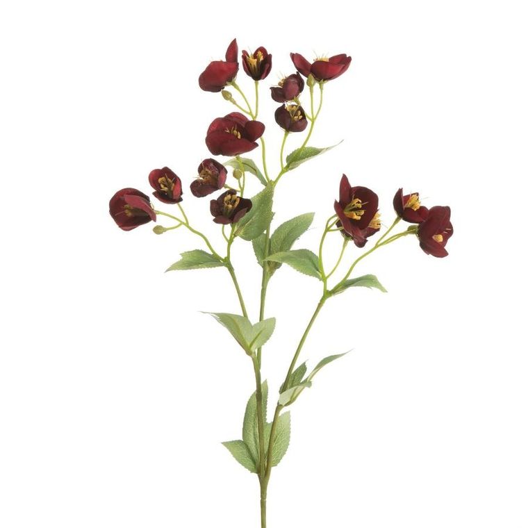 Eurofirany, kwiat natu, 40 cm, bordowy