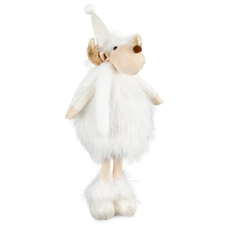 Eurofirany, lalka świąteczna dekoracyjna, 19-13-42 cm, biały