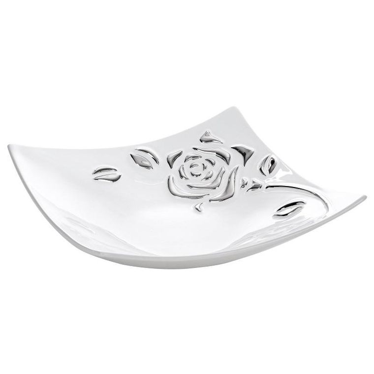 Eurofirany, misa dekoracyjna, Floresa, 28-28-9 cm, biały