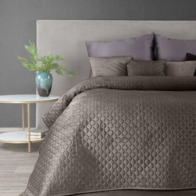 Eurofirany, narzuta, Dimon, 220-240 cm, ciemnobeżowy