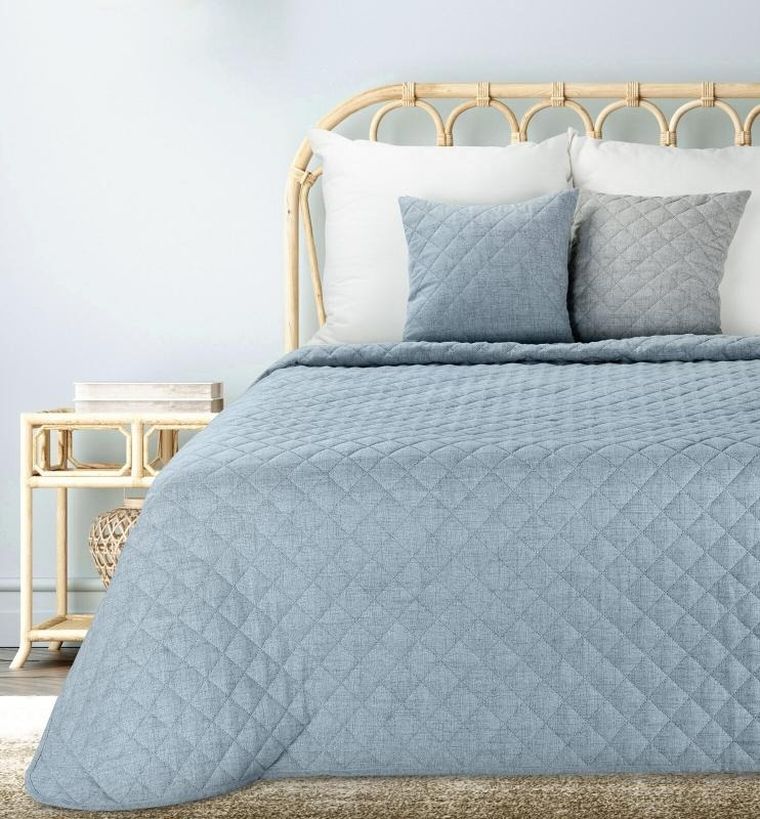 Eurofirany, narzuta len, 170-210 cm, niebieski