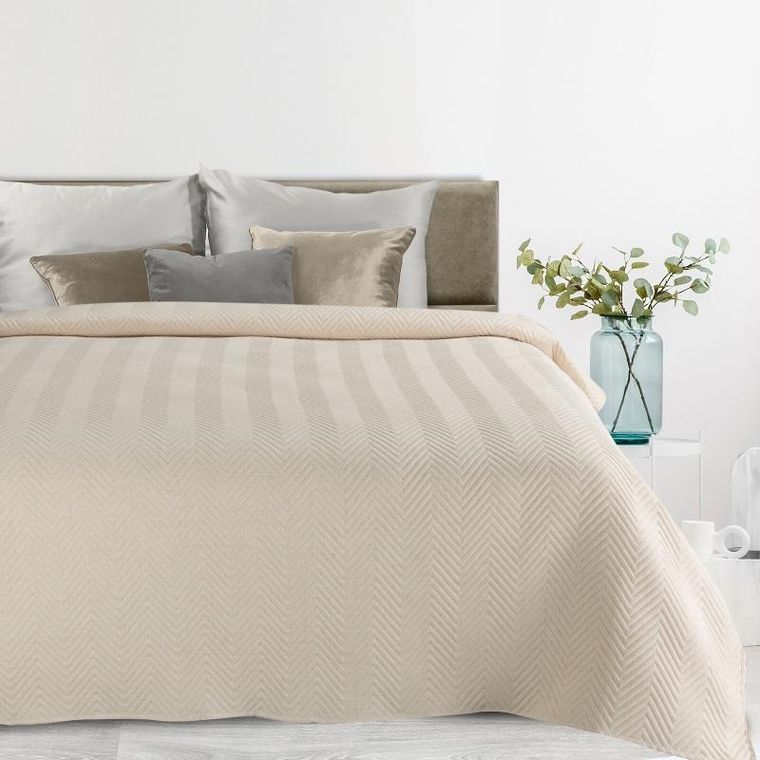 Eurofirany, narzuta len, 200-220 cm, kremowy