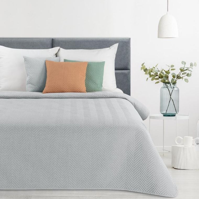 Eurofirany, narzuta len, 200-220 cm, srebrny