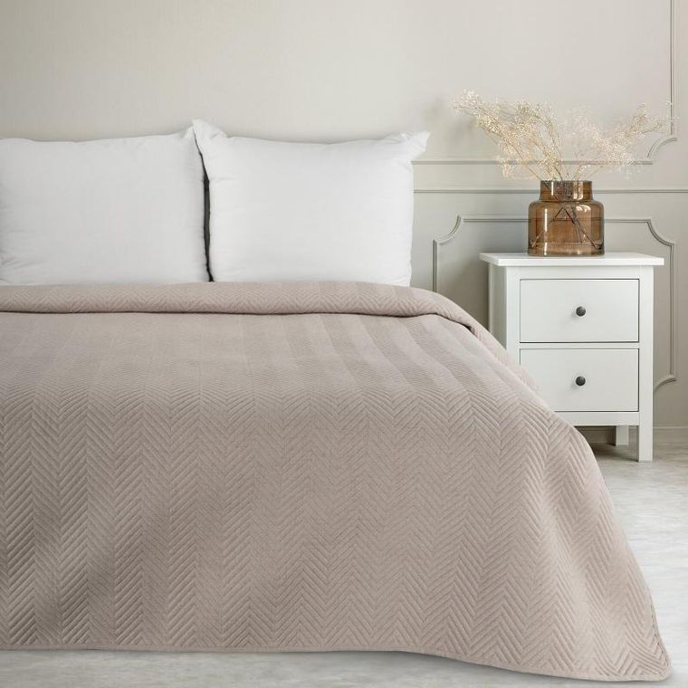 Eurofirany, narzuta len, 220-240 cm, beżowy