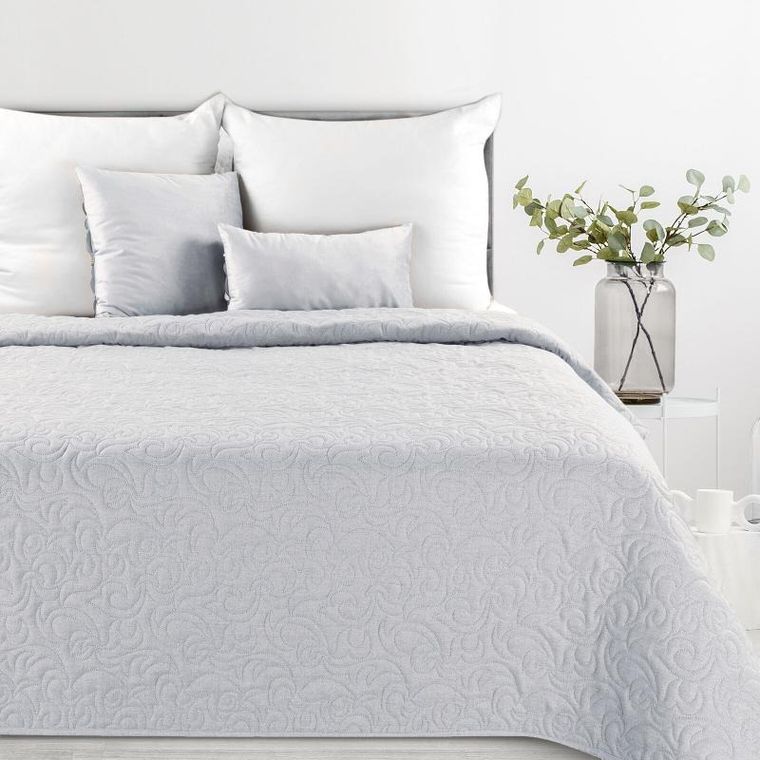 Eurofirany, narzuta len, 220-240 cm, srebrny