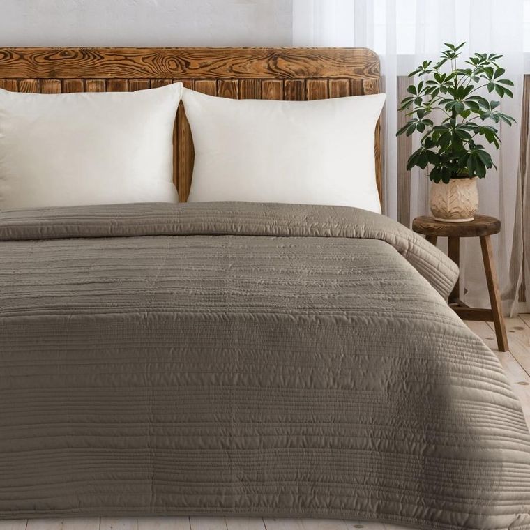 Eurofirany, narzuta, Tara, 170-210 cm, brązowy