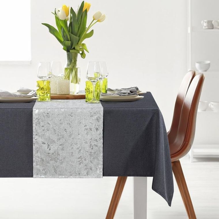 Eurofirany, obrus Anita, 6, 140-220 cm, stalowy