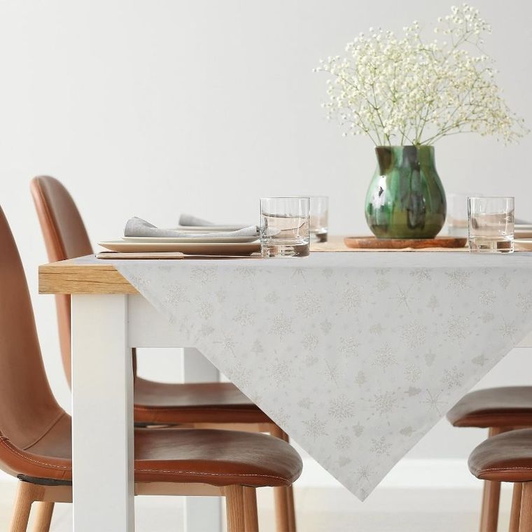 Eurofirany, obrus flash, 85-85 cm, kremowy