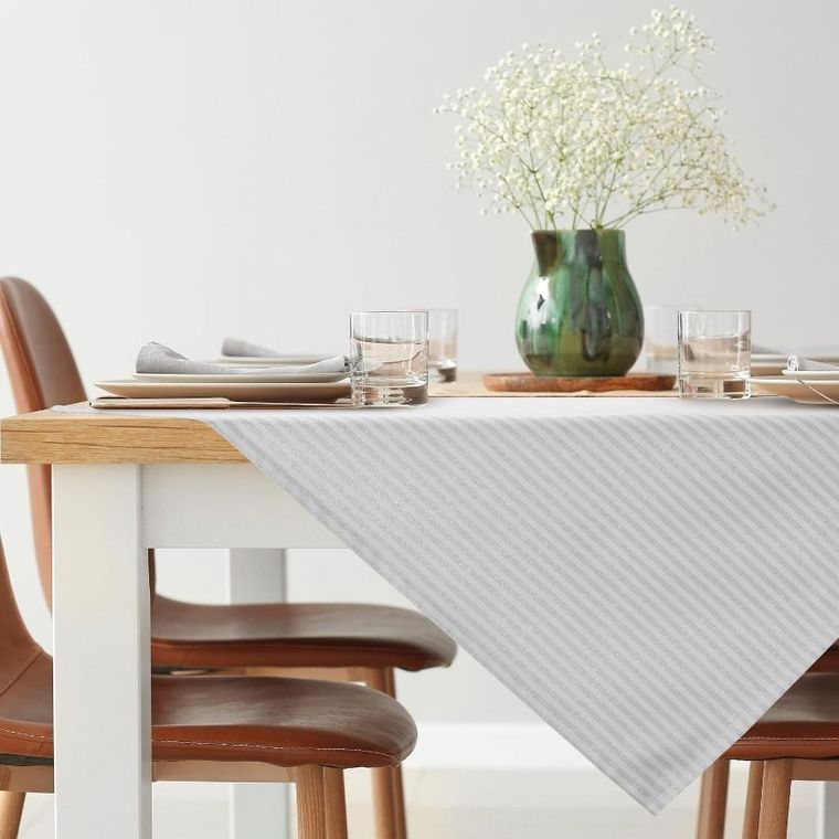 Eurofirany, obrus flash, 85-85 cm, srebrny