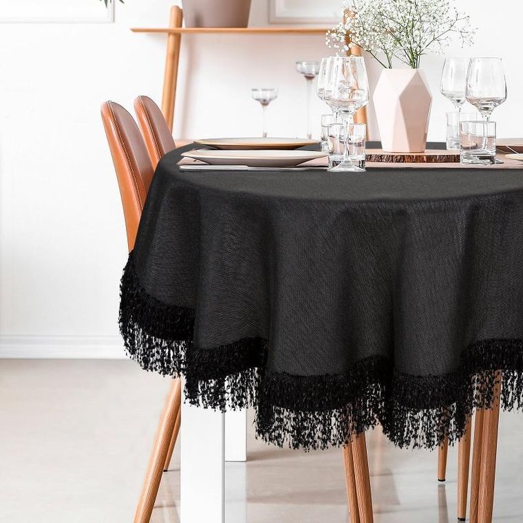 Eurofirany, obrus Jasper, 120 cm, czarny