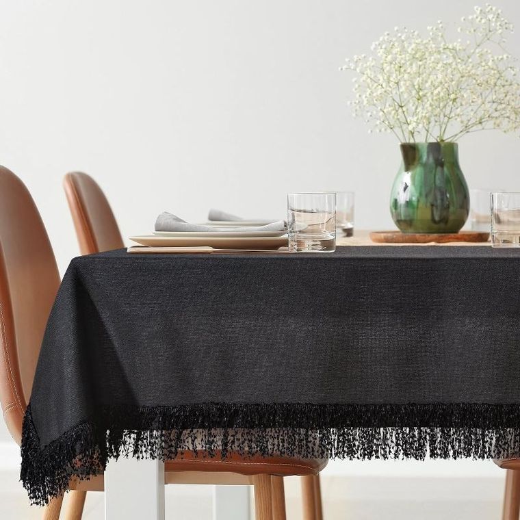 Eurofirany, obrus Jasper, 140-220 cm, czarny