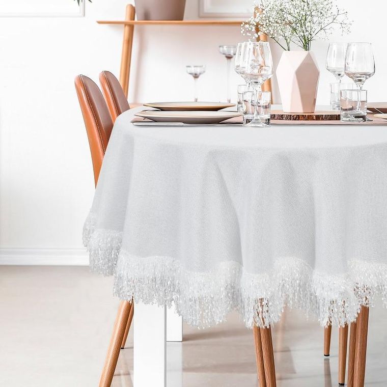 Eurofirany, obrus Jasper, 150 cm, biały