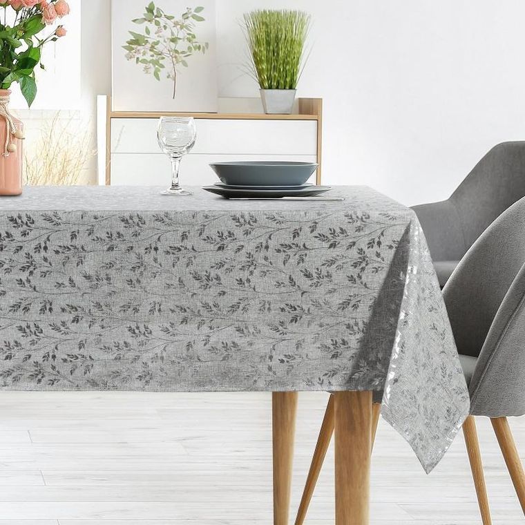 Eurofirany, obrus Simona, 140-180 cm, srebrny