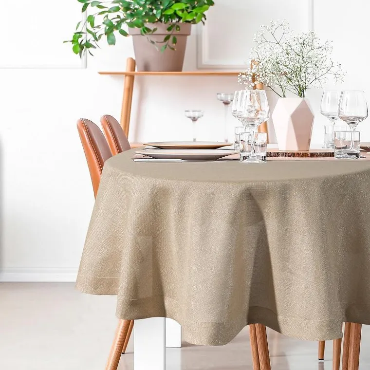 Eurofirany, obrus Stella, 150 cm, złoty