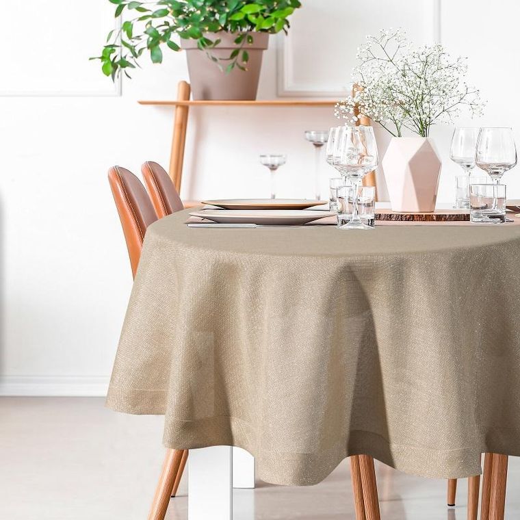 Eurofirany, obrus Stella, 180 cm, złoty