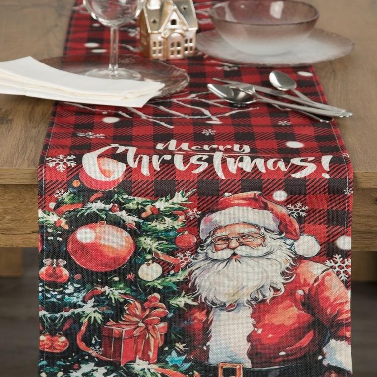 Eurofirany, obrus świąteczny, 33-183 cm, czerwony