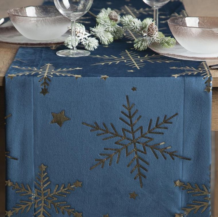 Eurofirany, obrus świąteczny, 40-140 cm, granatowy