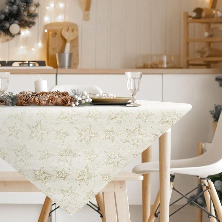 Eurofirany, obrus świąteczny, winter 85-85 cm, kremowy