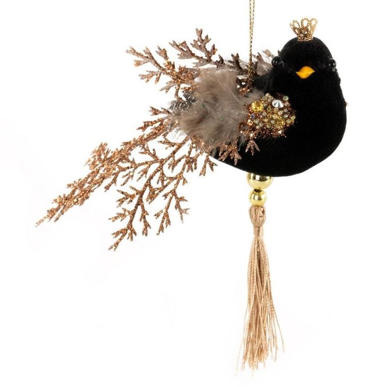 Eurofirany, ozdoba świąteczna, 17-5-15 cm, czarny