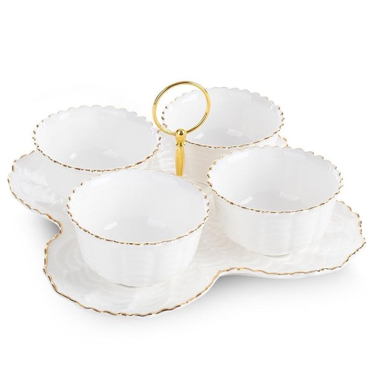 Eurofirany, patera dekoracyjna, Gaia, 24-24-7 cm, kremowy