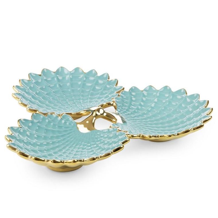 Eurofirany, patera dekoracyjna, Hiral, 37-35-6 cm, jasnoniebieski