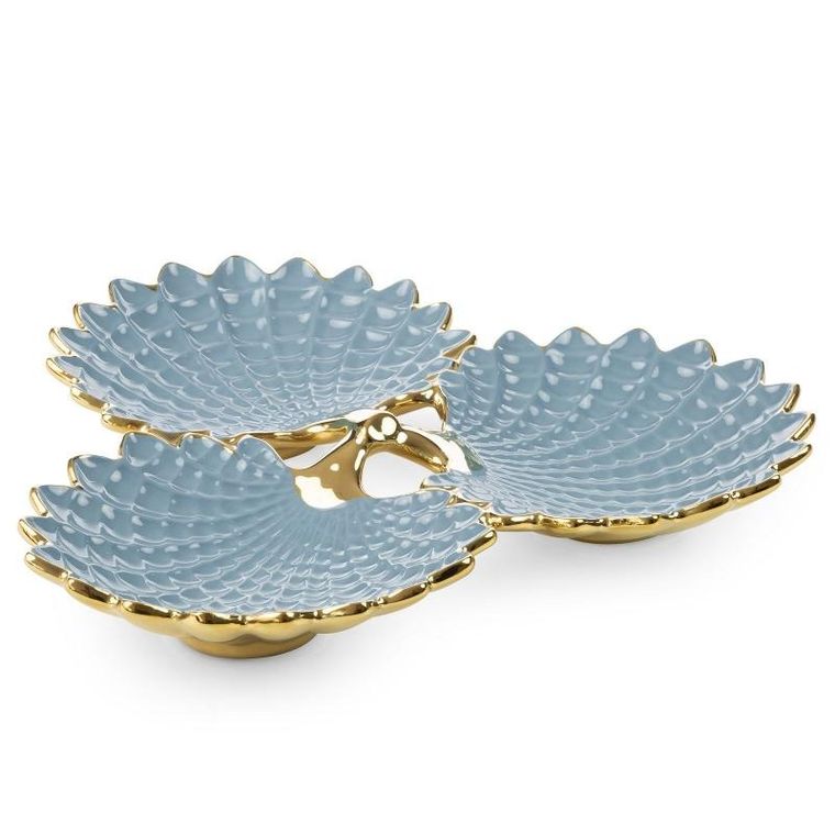 Eurofirany, patera dekoracyjna, Hiral, 37-35-6 cm, niebieski
