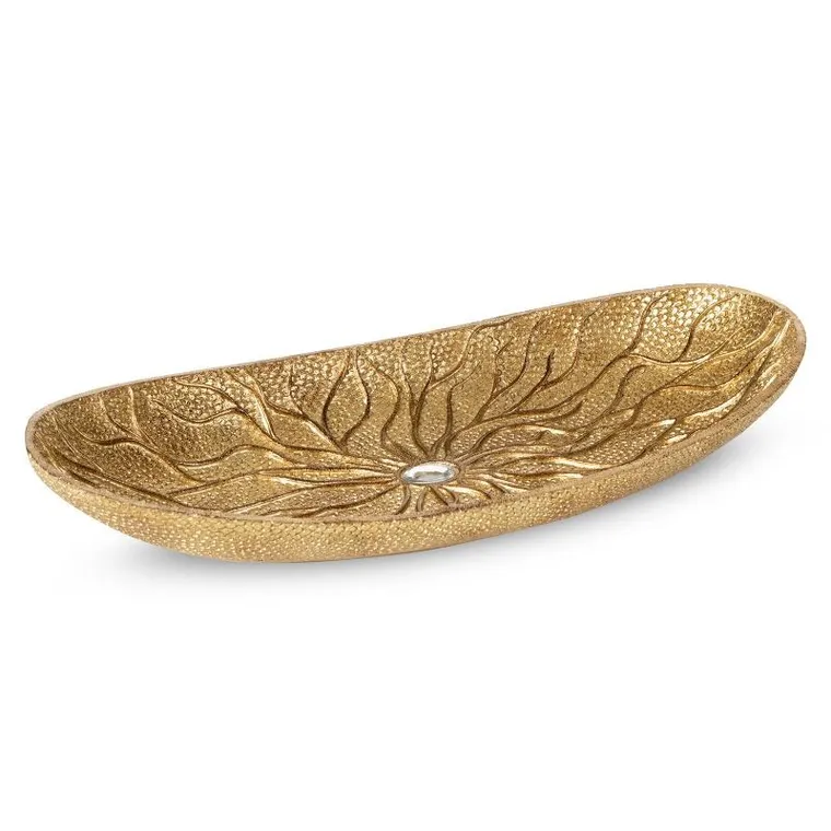 Eurofirany, patera dekoracyjna, Kiara, 38-18-6 cm, złoty