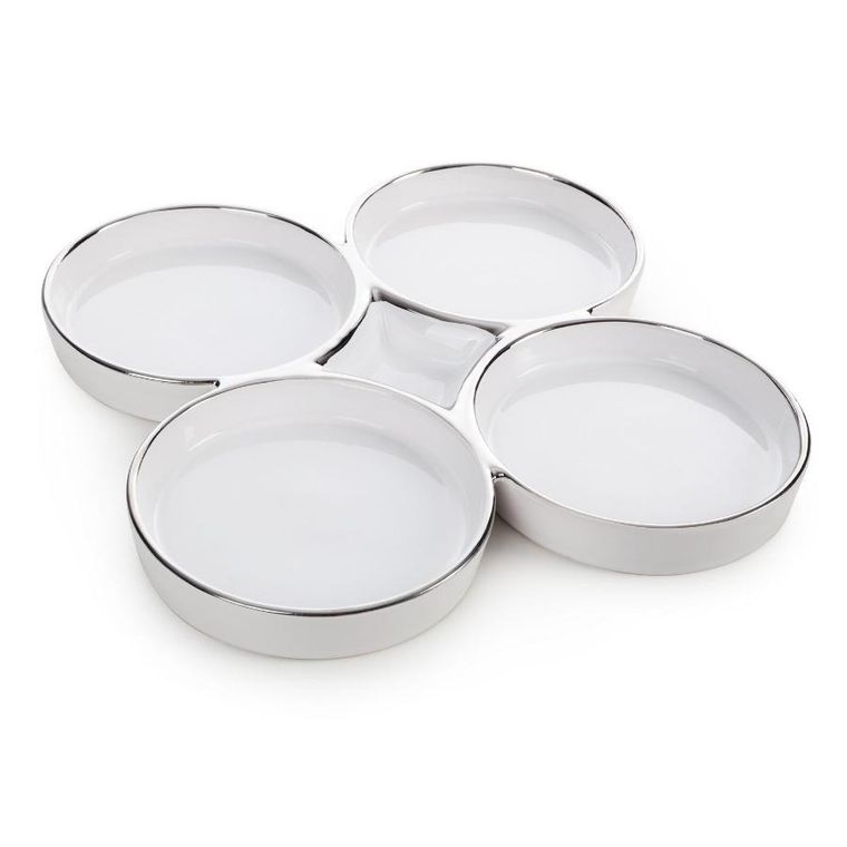 Eurofirany, patera dekoracyjna mabel, 25-25-6 cm, biały