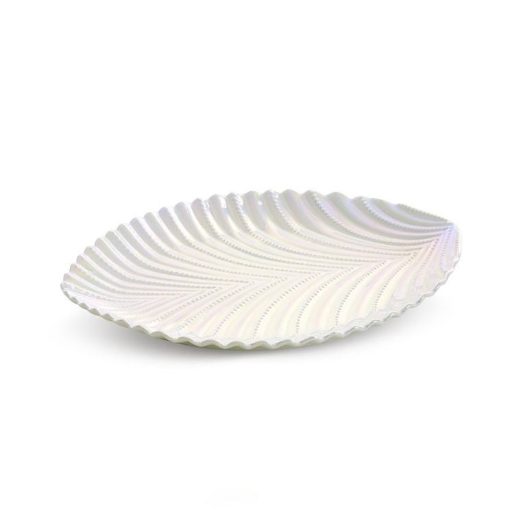 Eurofirany, patera dekoracyjna, Nela, 22-18-3 cm, perłowy