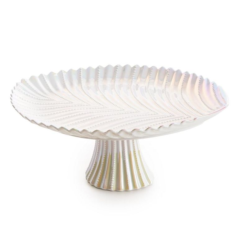 Eurofirany, patera dekoracyjna, Nela, 39-31-17 cm, perłowy