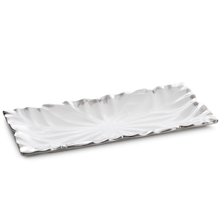 Eurofirany, patera dekoracyjna, Nira, 28-13-3 cm, biały